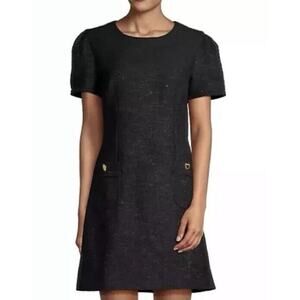 Lilly Pulitzer Kesia Boucle Knit Shift Dress Black Size 8 NWT